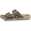 Mules chancletas Mujer ajustable Leopardo