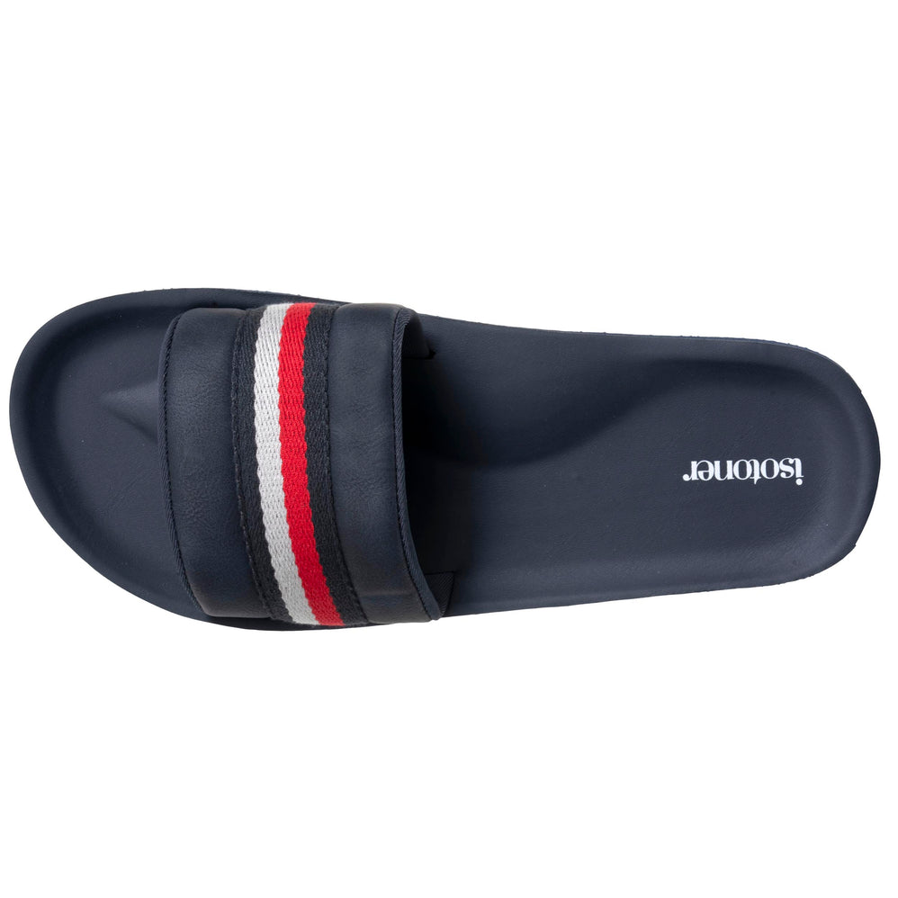 Mules claquettes Homme moulées Bleu/Rouge - Isotoner