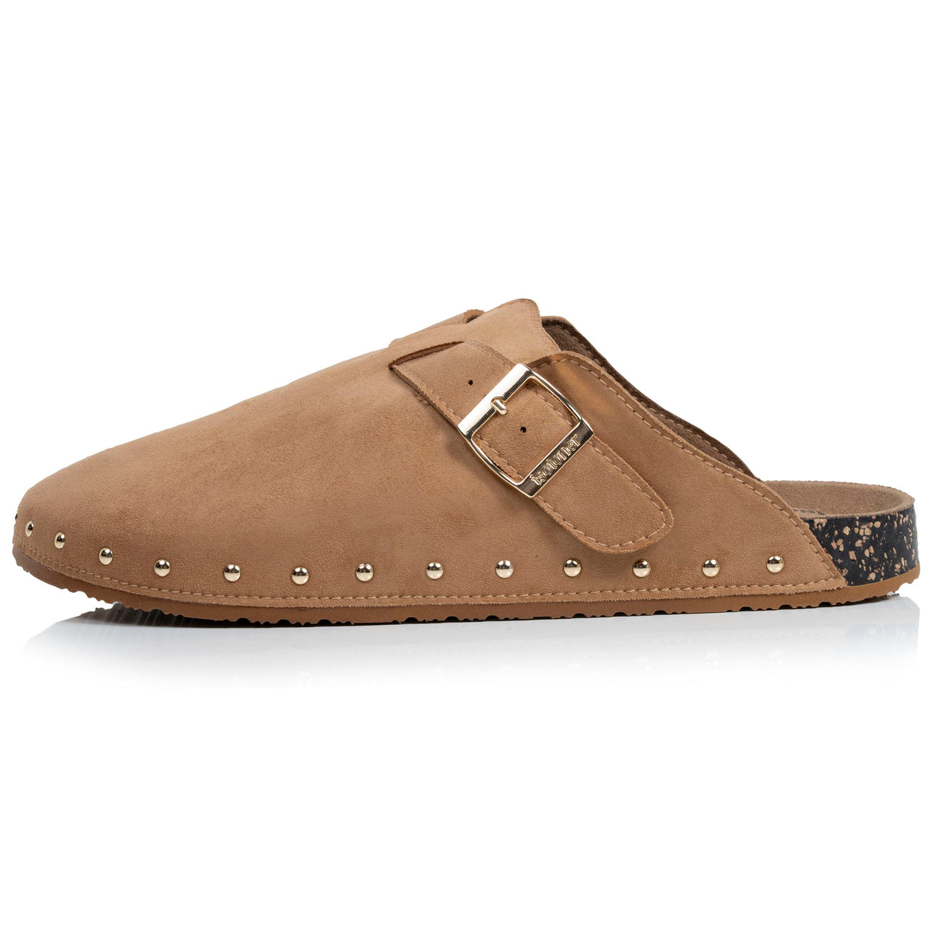 Zuecos Mujer Camel tachuelas