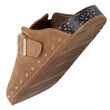 Zuecos Mujer Camel tachuelas