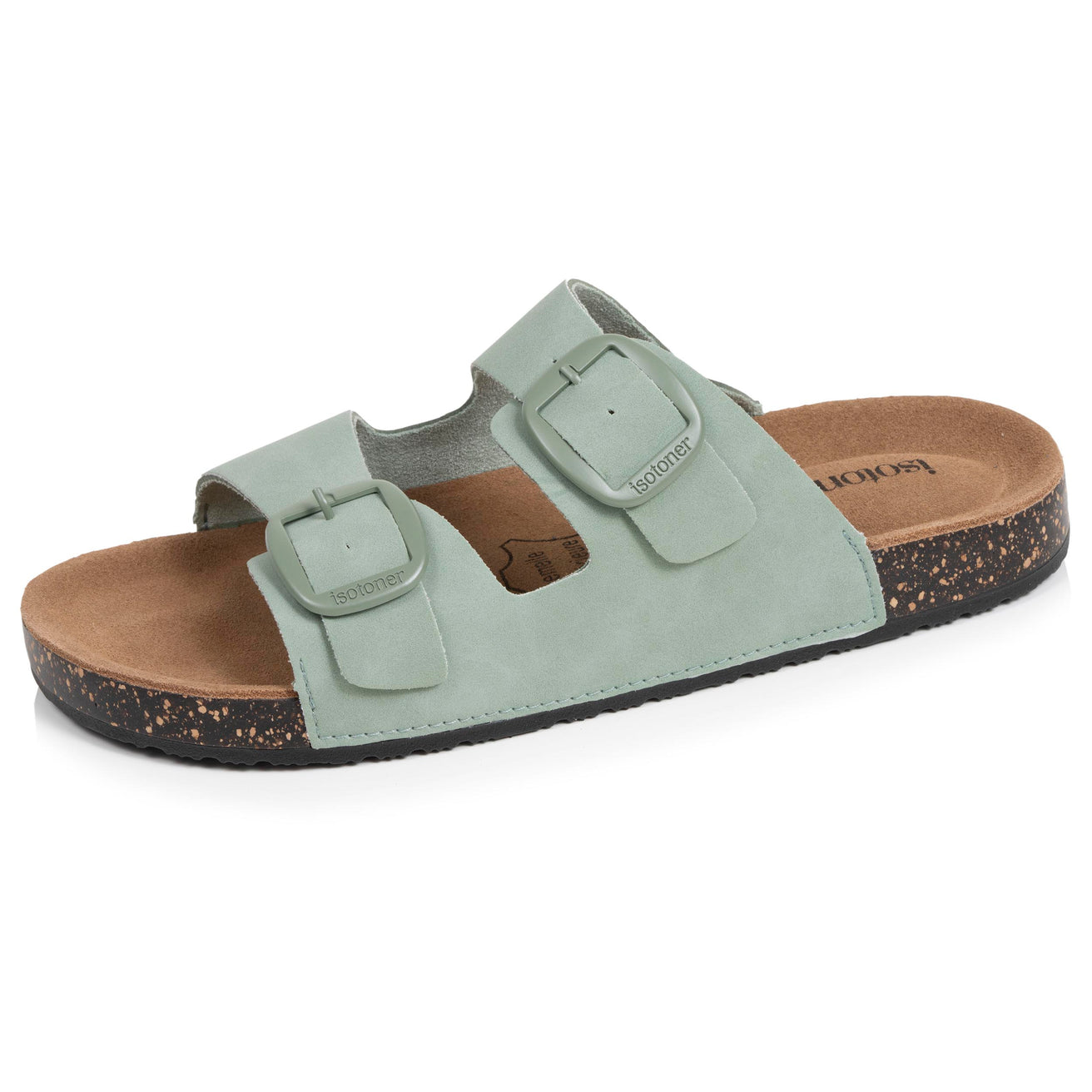 Mules claquettes Femme double bride Sauge