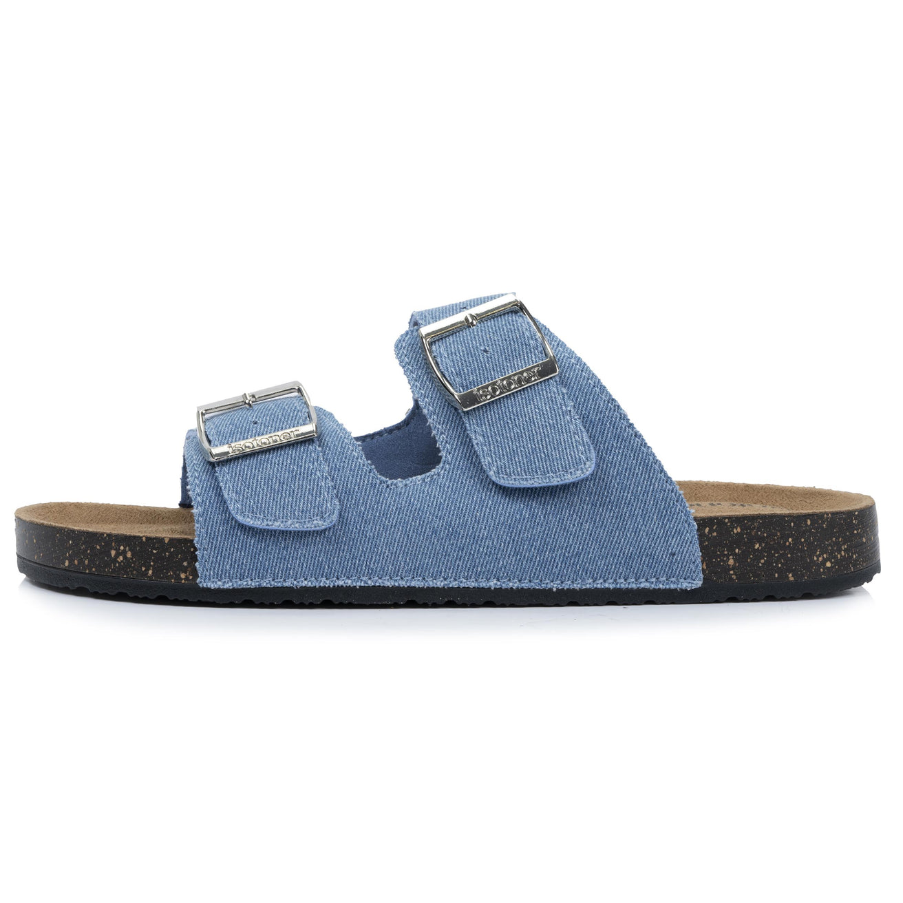 Mules sandales Femme Double Bride Bleu