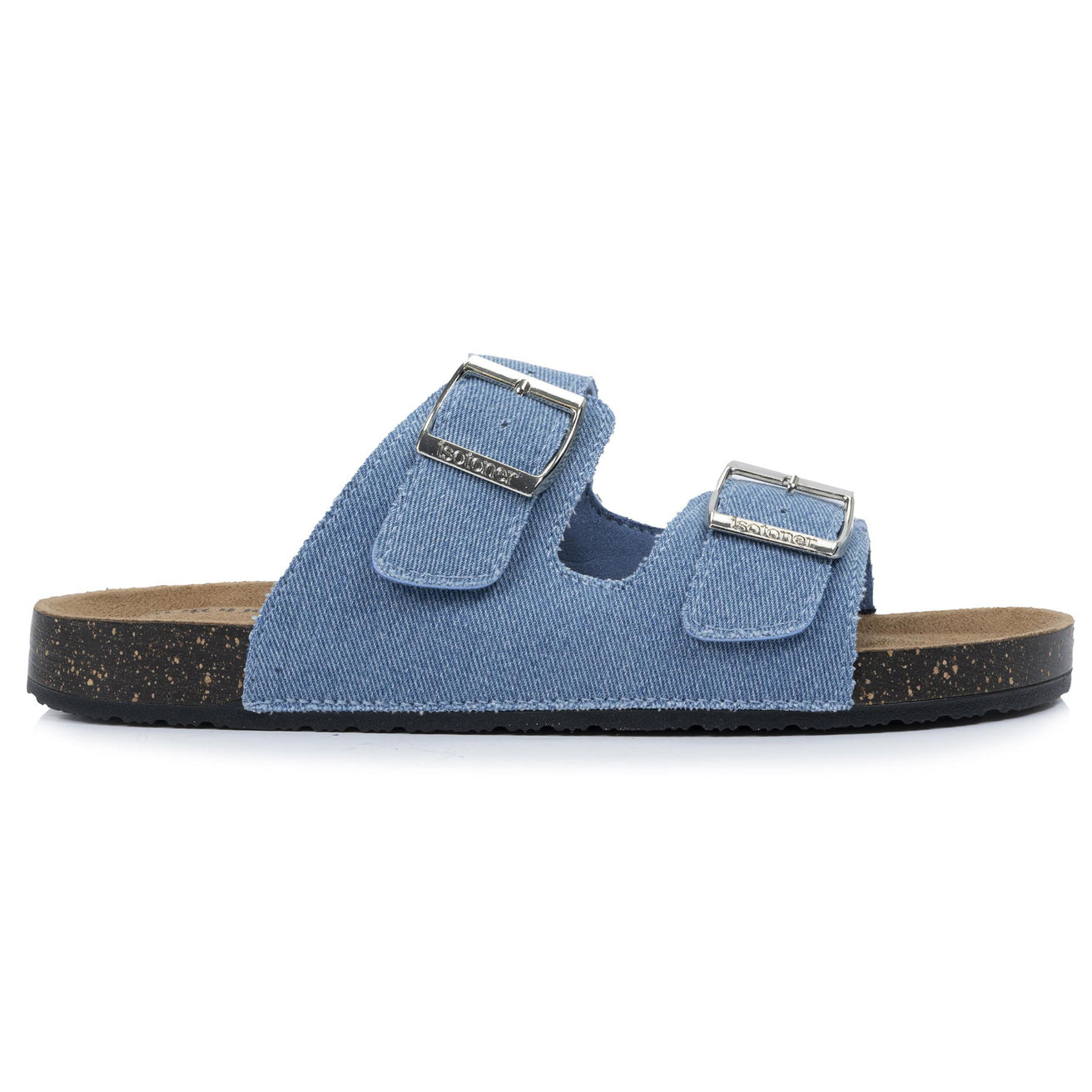 Mules sandales Femme Double Bride Bleu