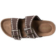 Mules sandales Femme double bride Chocolat