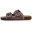 Mules sandales Femme double bride Chocolat