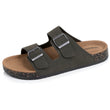 Mules sandalias Hombre doble correa Caqui