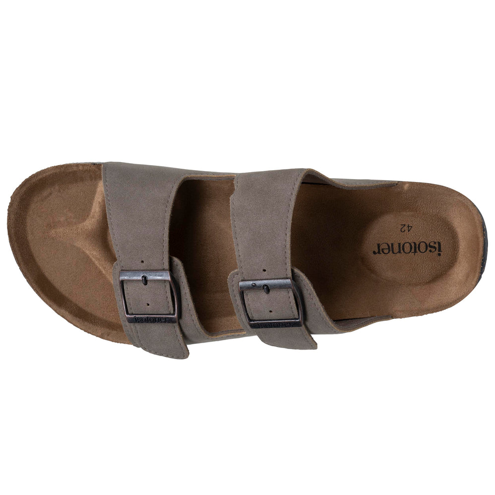 Mules sandales Homme double bride Taupe - Isotoner