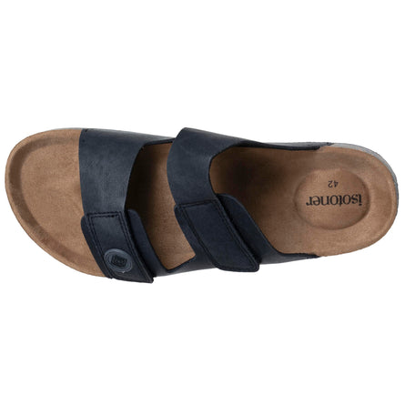 Mules sandales Homme double bride à scratch Noir - Isotoner