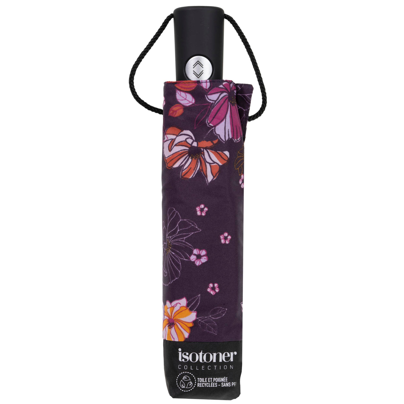 Parapluie Auto Fleurs Aubergine