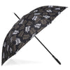 Parapluie Canne Auto Fleurs Pensées feuille kaki - Isotoner