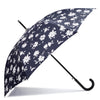 Parapluie Canne Auto Pois contemporain fleur marine Isotoner