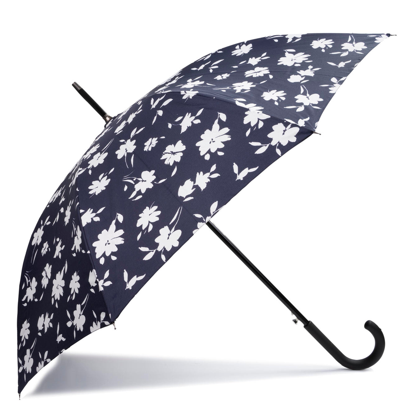 Parapluie Canne Auto Fleurs Marine