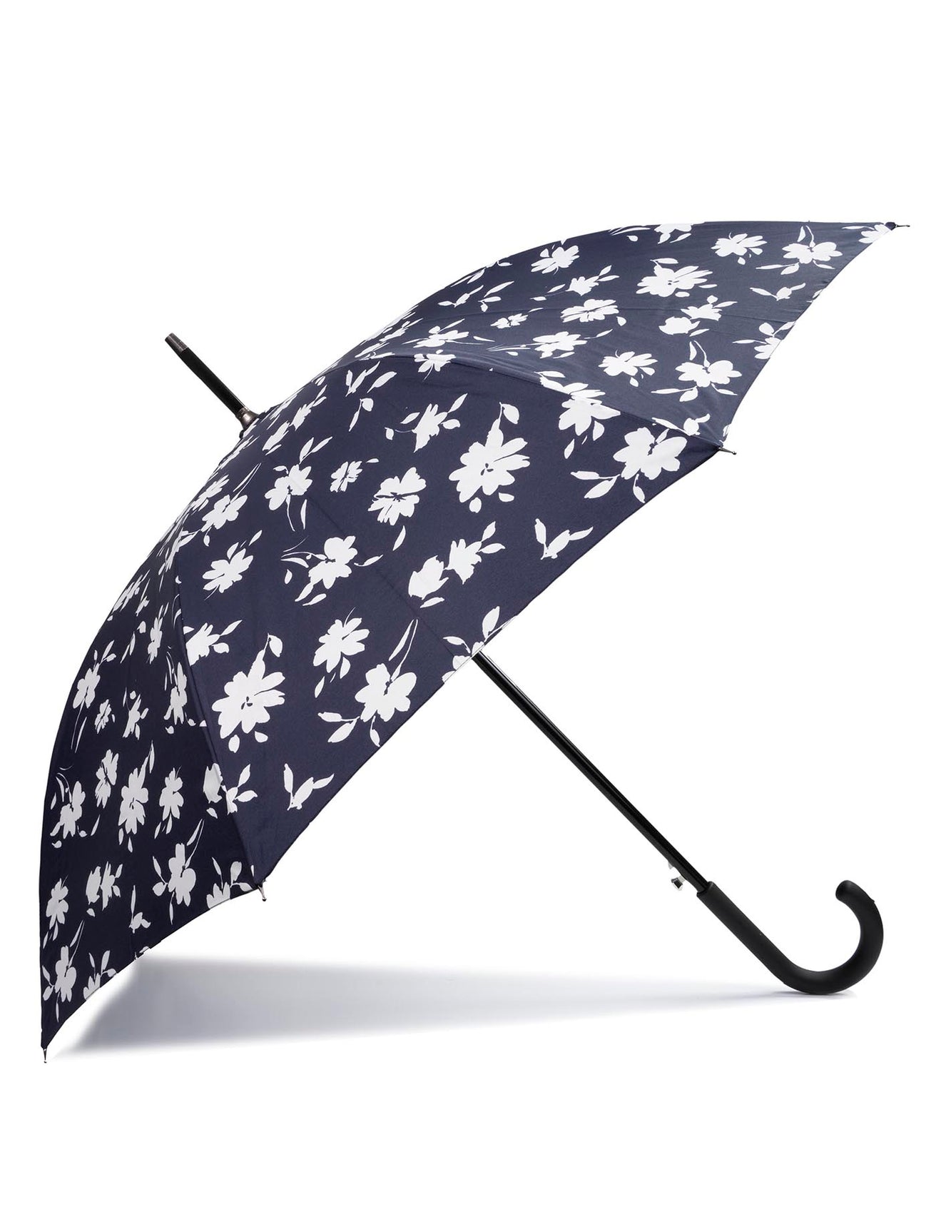 Parapluie Canne Auto Fleurs Marine