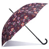 Parapluie Canne Auto Pois contemporain fleurs pensées Isotoner