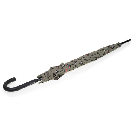 Parapluie Canne Auto Léopard Kaki - Isotoner