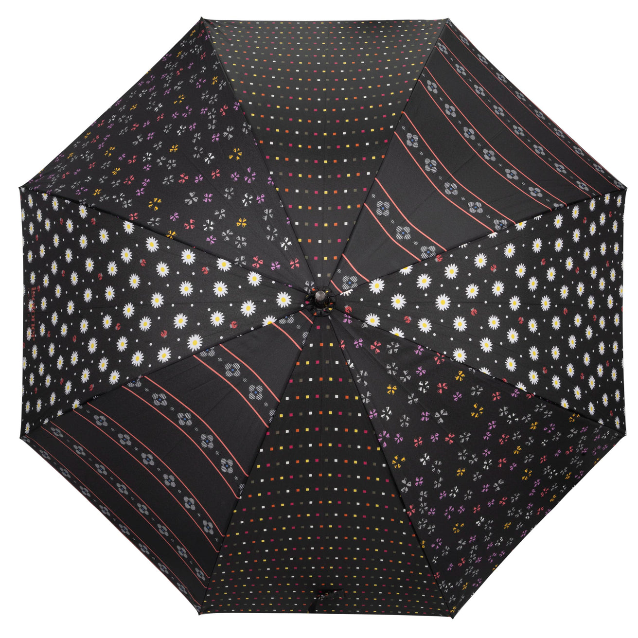 Parapluie Canne upcyclé Auto Patchwork Pâquerette