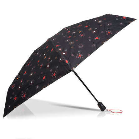 Parapluie Mini Auto Cœur Rouge - Isotoner
