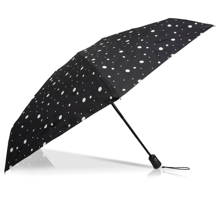 Parapluie Mini Auto Pois Noir/Jaune - Isotoner