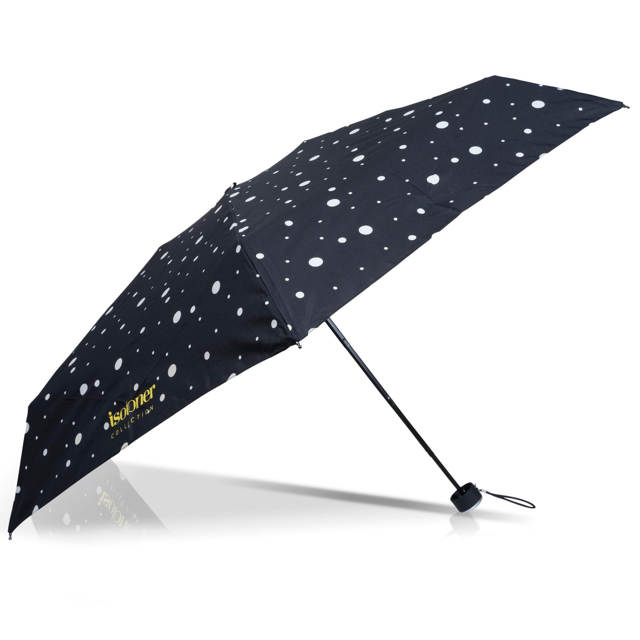 Parapluie Mini Slim Pois Noir/Jaune