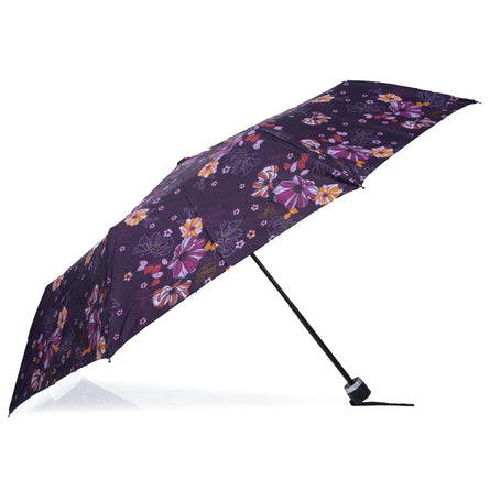 Parapluie Petit Prix Fleurs Aubergine - Isotoner
