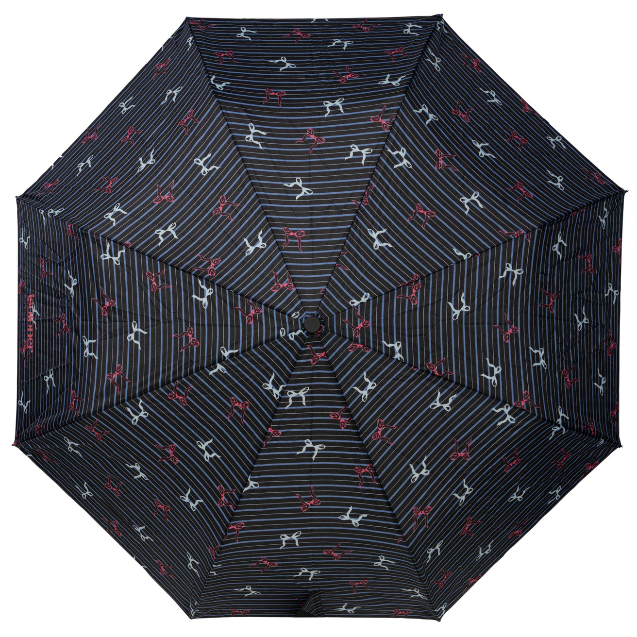 Parapluie Petit Prix Rayure Nœud Bleu