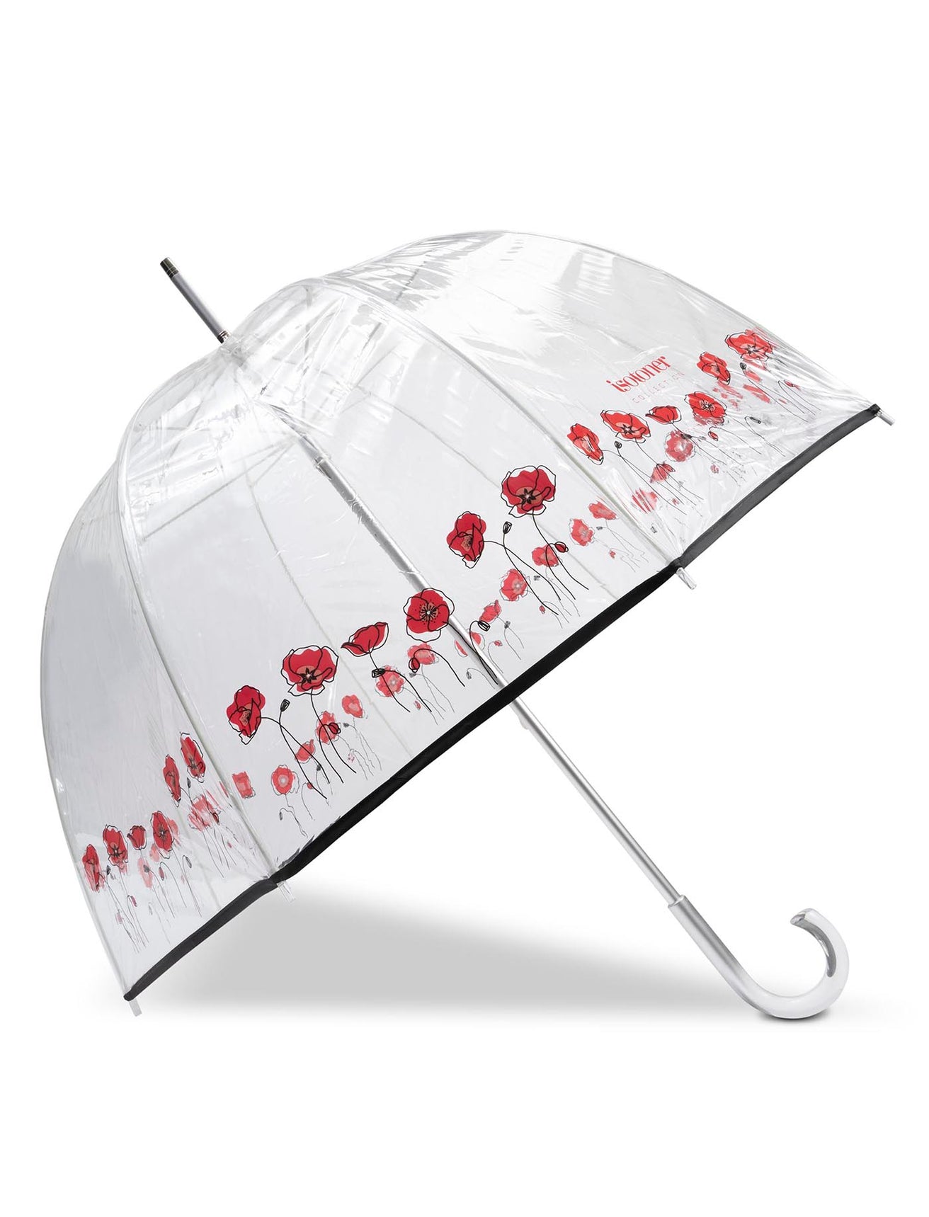 Parapluie transparent PVC/Pavot sauvage