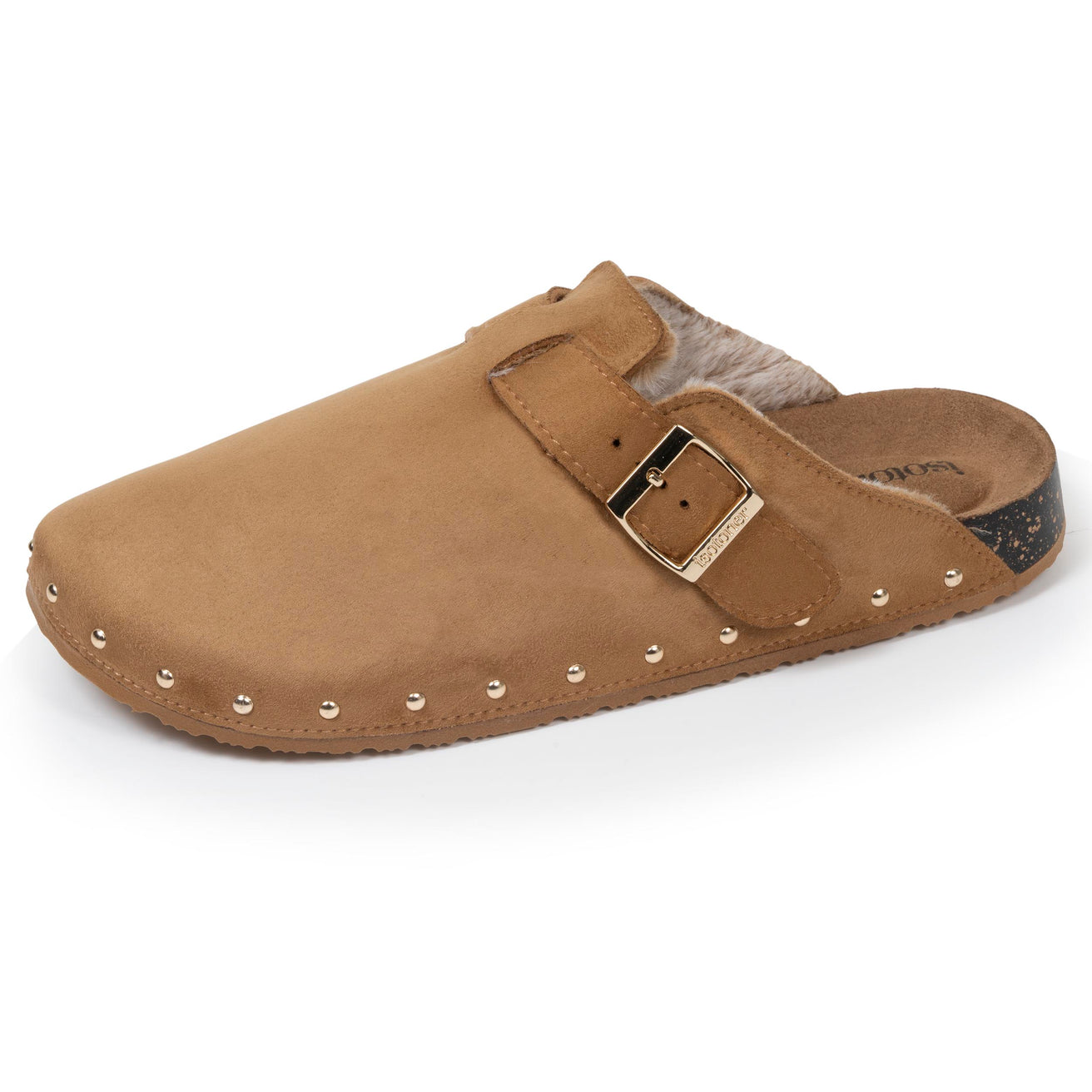 Sabots Femme fourrés Camel clous