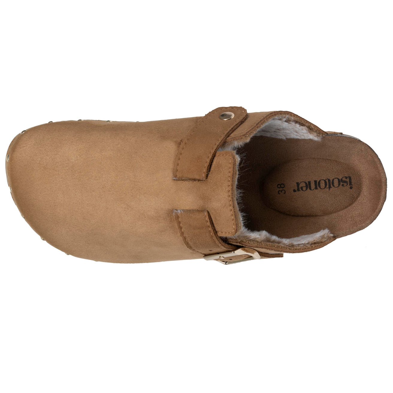 Sabots Femme fourrés Camel clous