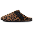 Mules Sabots Femme Léopard/Noir