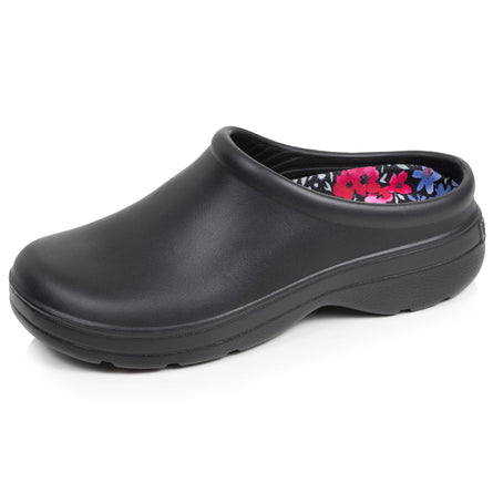 Sabots de jardin Femme première imprimée Noir fleuri - Isotoner