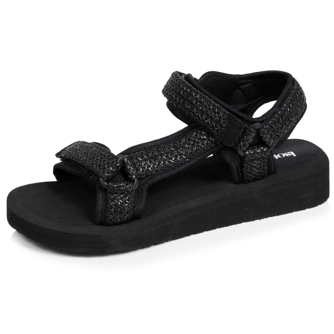 Sandalias Mujer deportivas de tacón Negro
