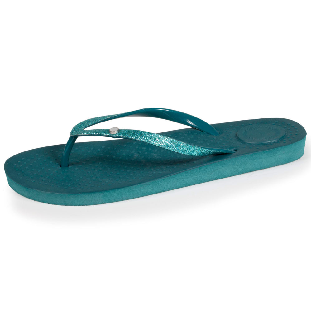 Tongs Femme unie vert canard - Isotoner