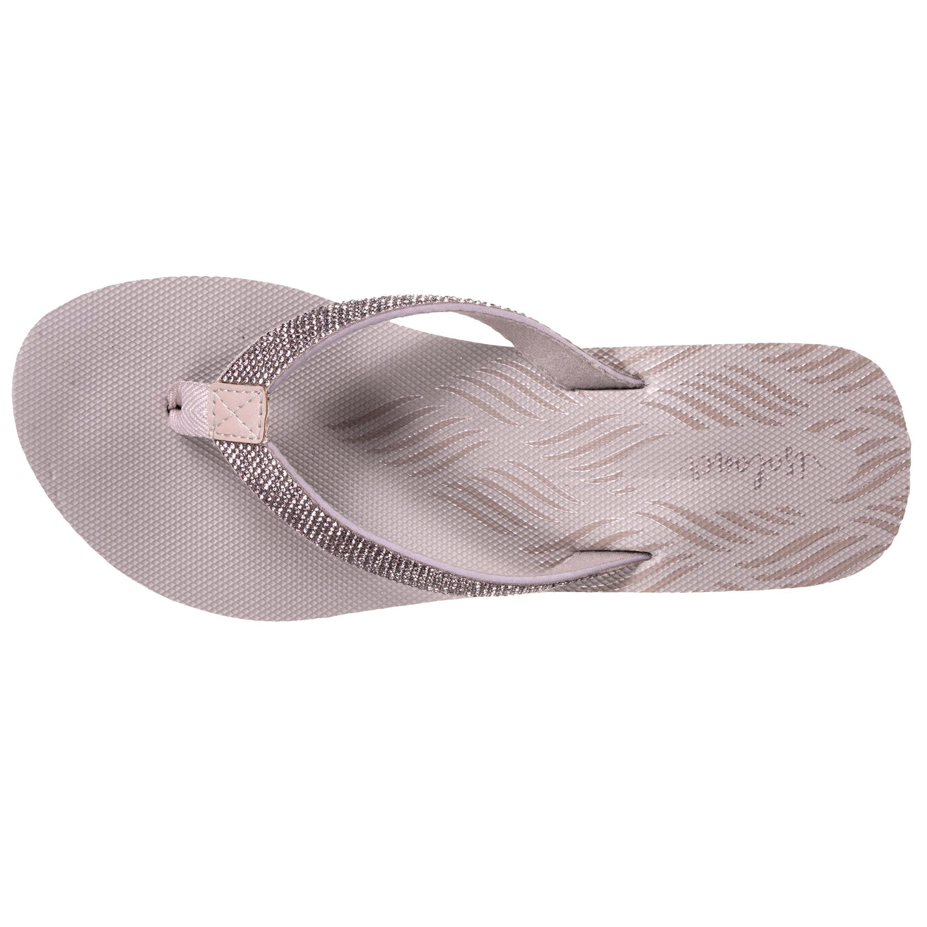 Tongs Femme talon paillettes Taupe