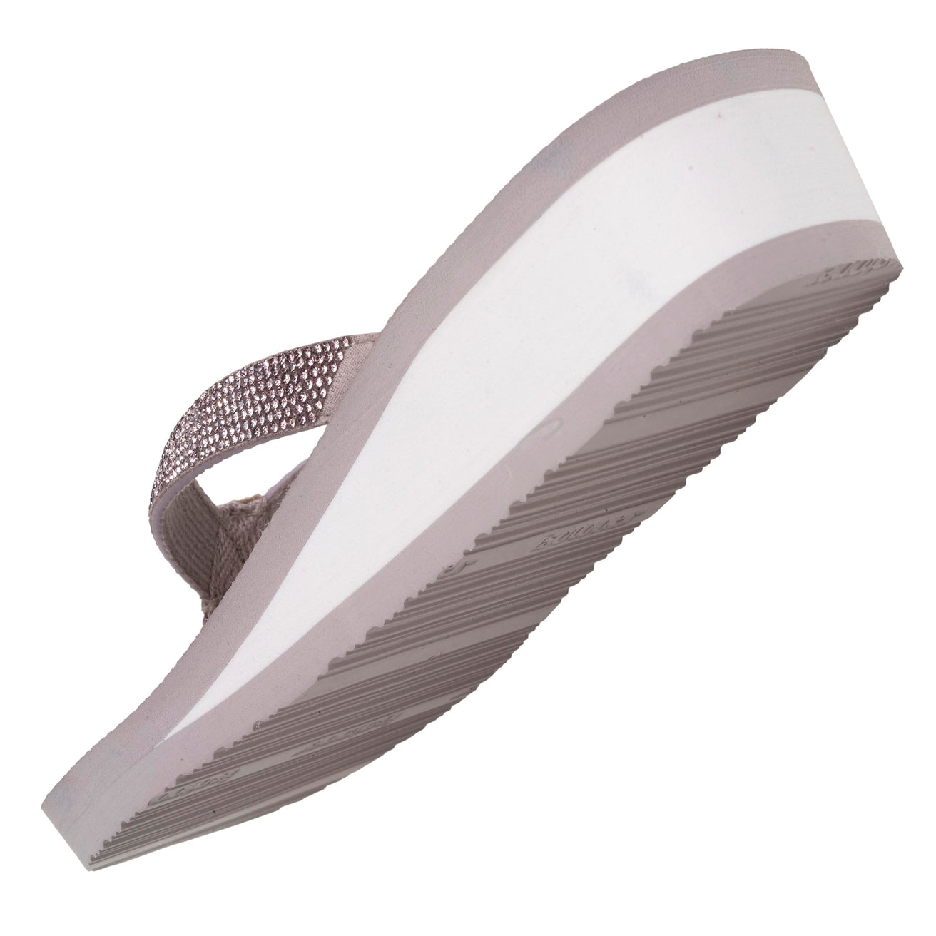 Tongs Femme talon paillettes Taupe