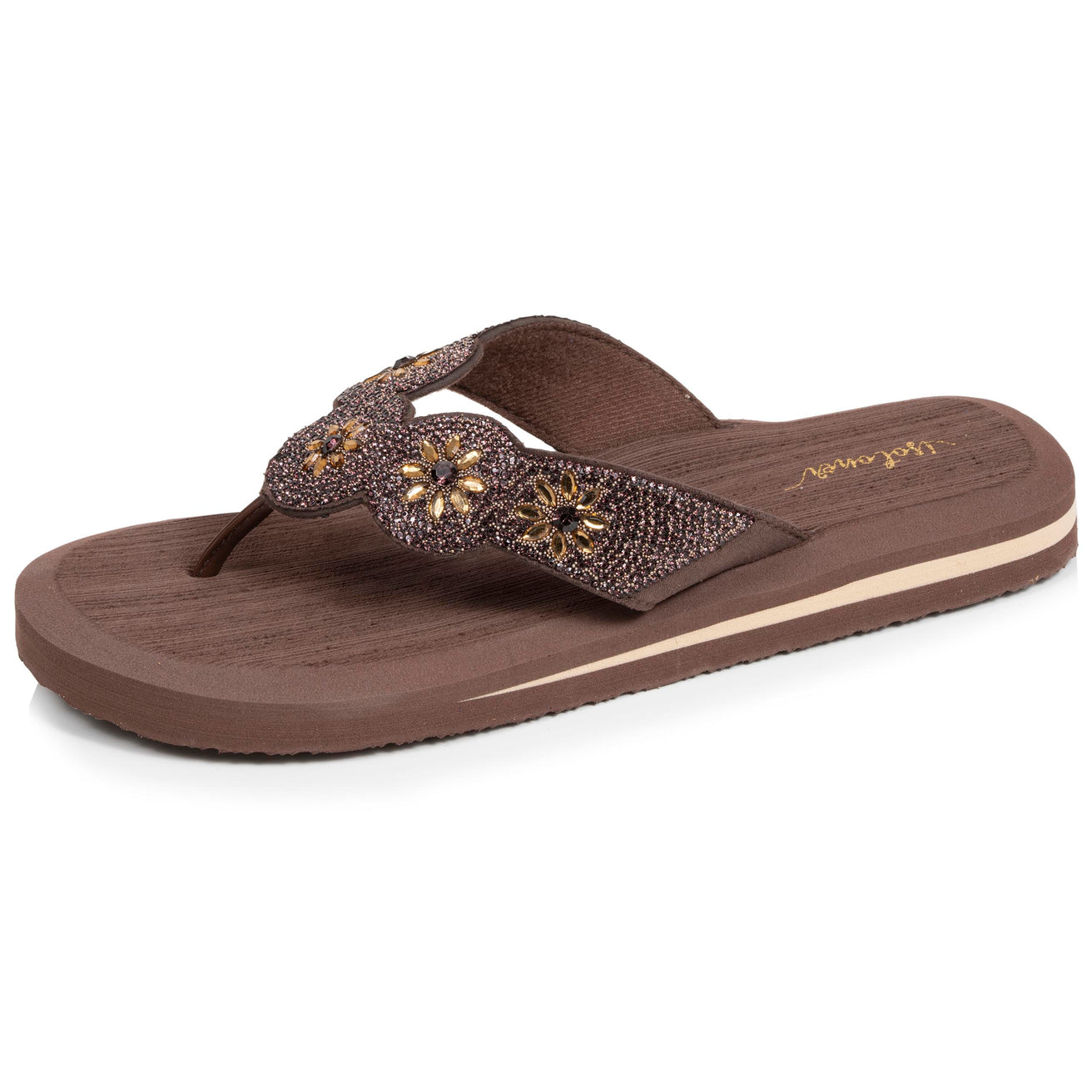 Chanclas Mujer YOGA sofisticada Marrón/beige