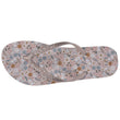 Tongs Femme imprimé Fleurs Taupe