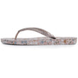 Tongs Femme imprimé Fleurs Taupe