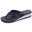 Chanclas Mujer perlas con tacón Azul marino/purpurina