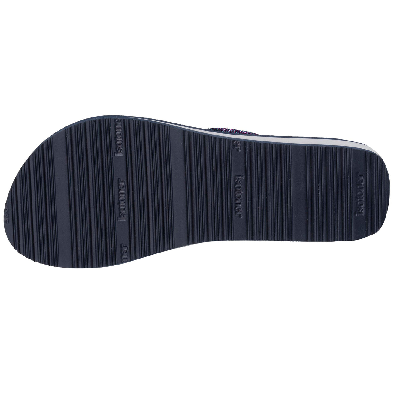 Chanclas Mujer perlas con tacón Azul marino/purpurina