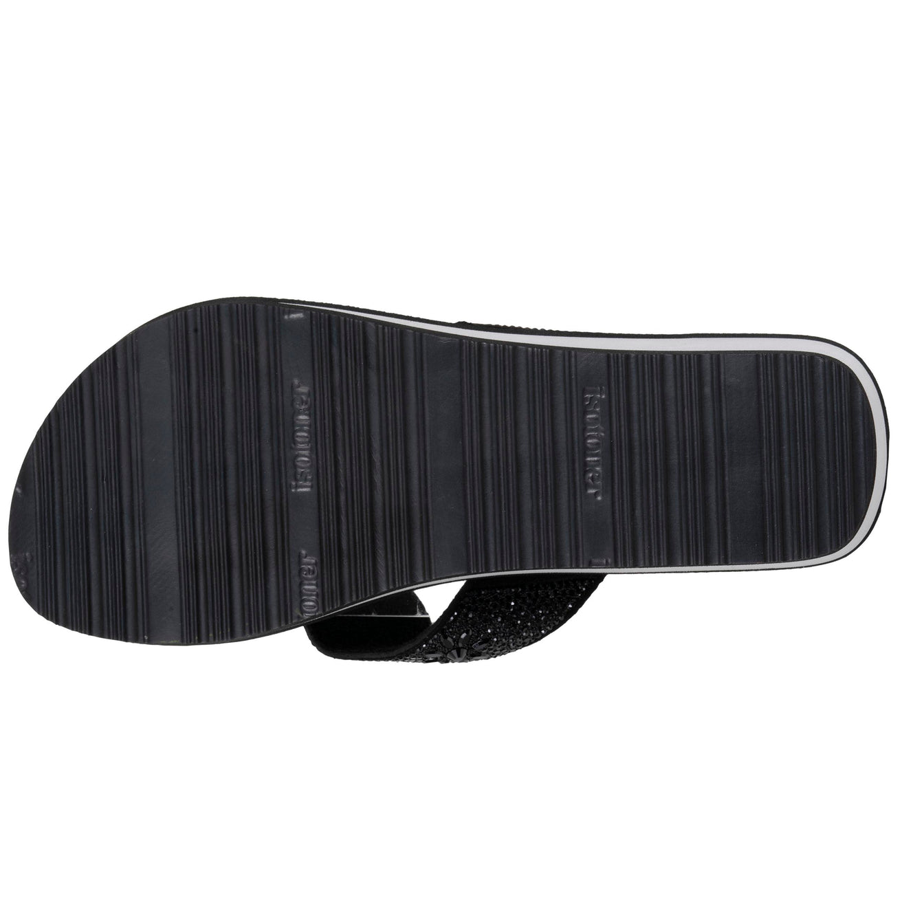 Chanclas Mujer perlas con tacón Negro/Plata