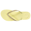 Tongs Femme tige paillettes Jaune