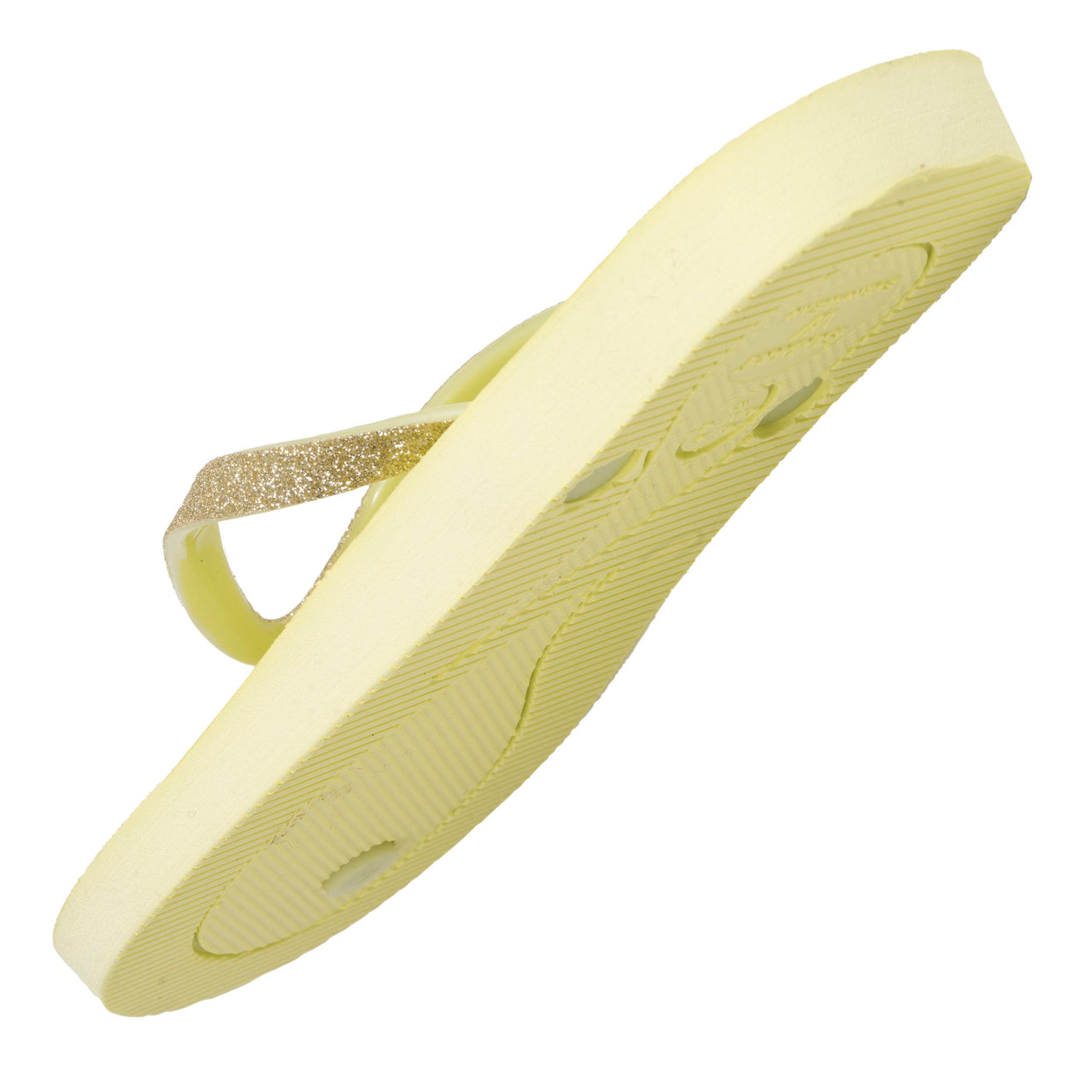 Tongs Femme tige paillettes Jaune