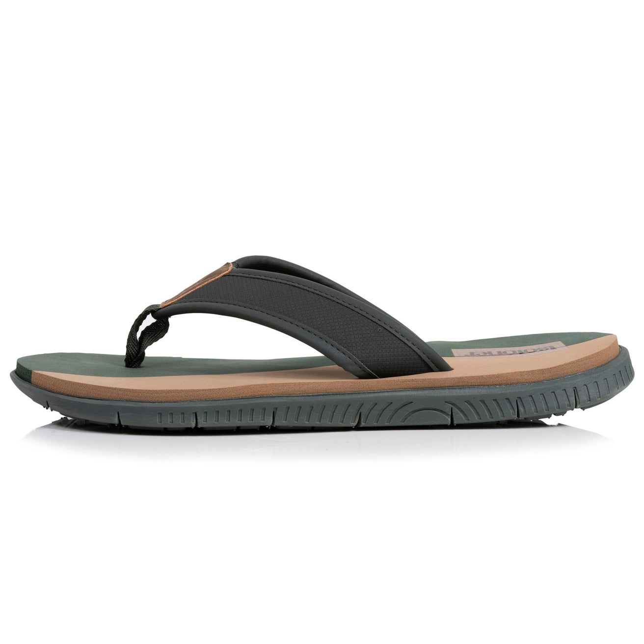 Tongs sport Homme confort Kaki bicolor