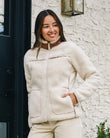 Veste sherpa Femme manches longues Écru