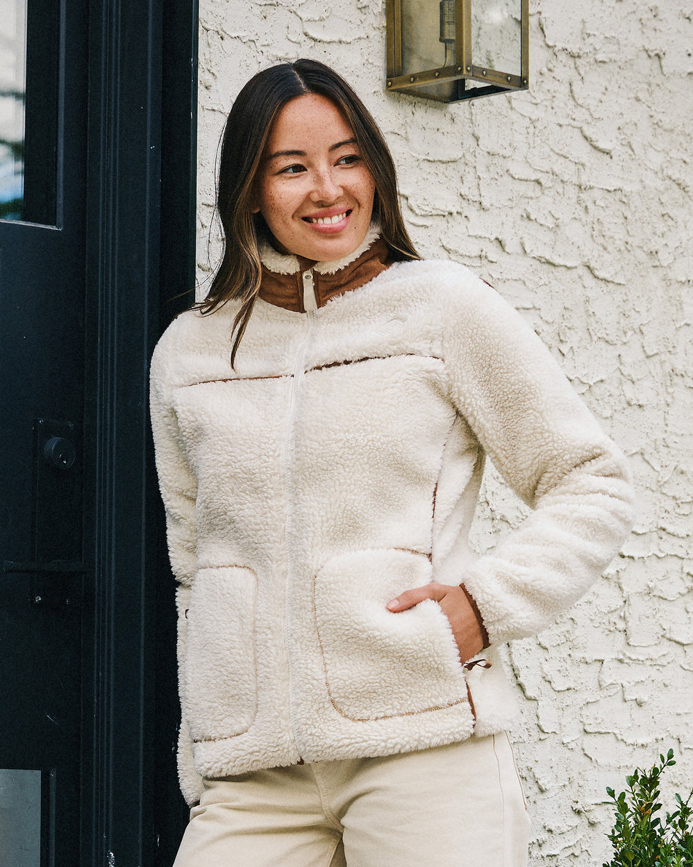 Veste sherpa Femme manches longues Écru - Isotoner