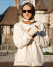 Veste sherpa Femme manches longues Écru
