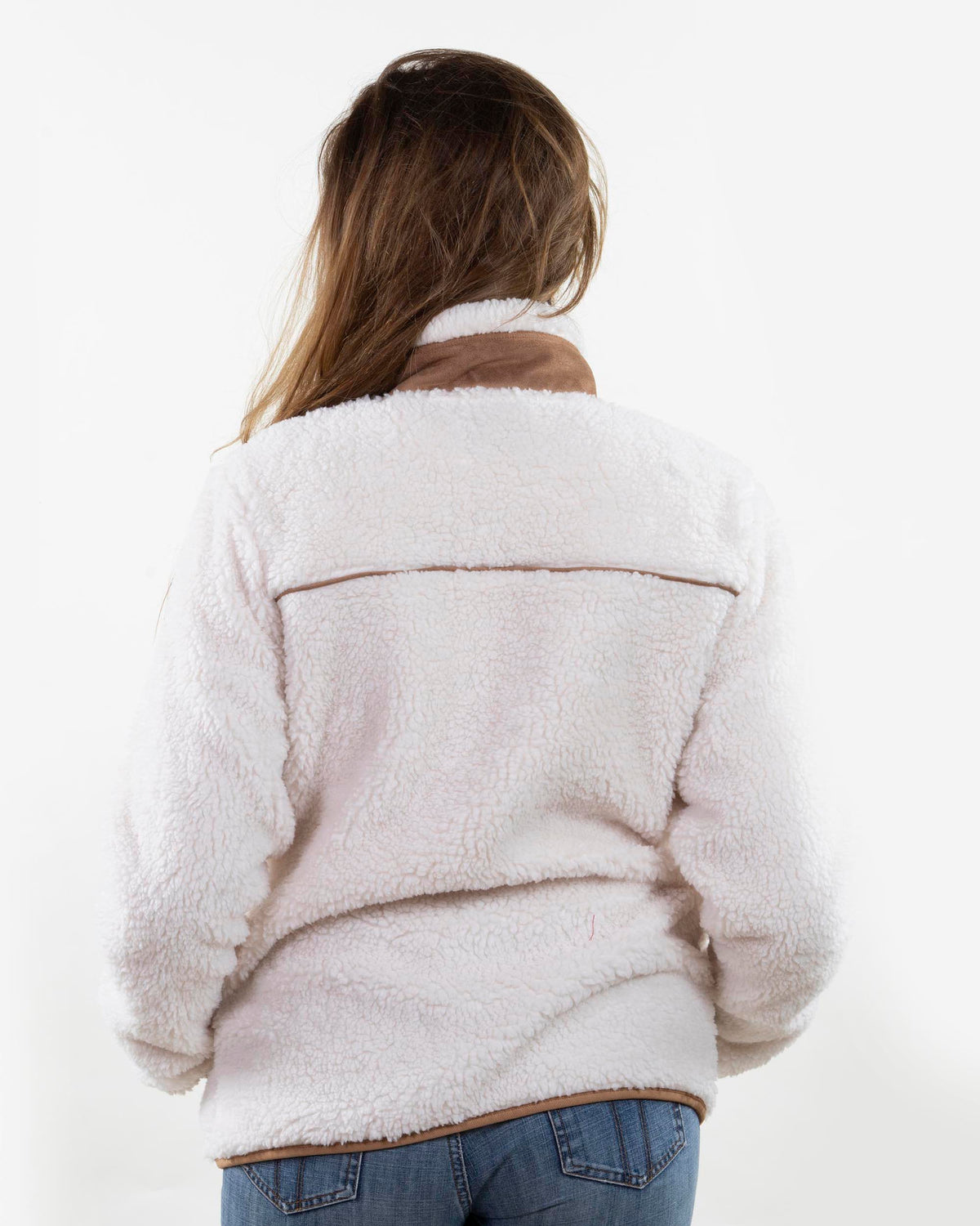 Veste sherpa Femme manches longues Écru