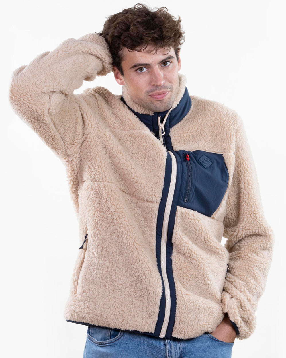 Veste sherpa Homme manches longues Beige - Isotoner