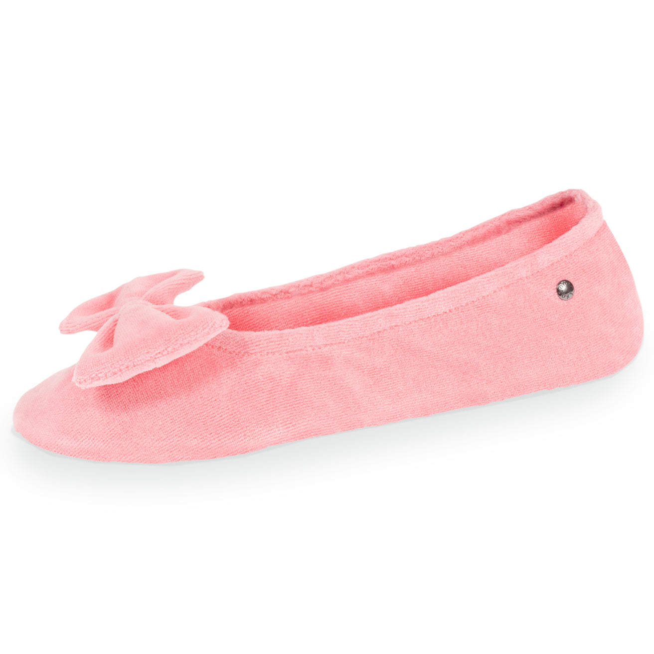 Chaussons ballerines Femme grand noeud Corail