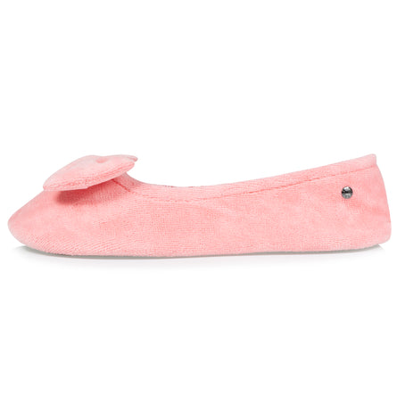 Chaussons ballerines Femme grand noeud Corail - Isotoner